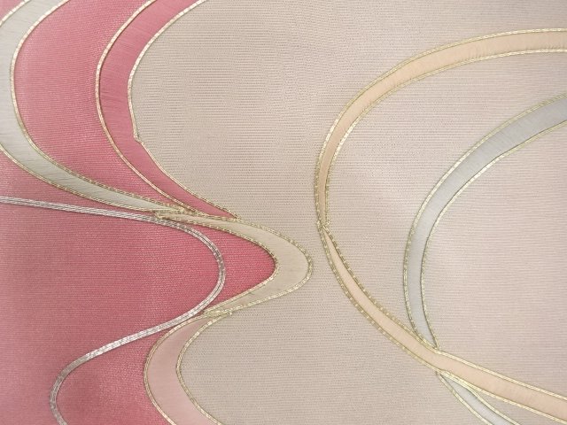  流水模様　刺繍　名古屋帯